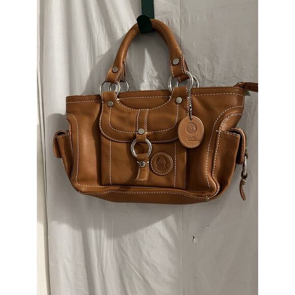 Lilo Collections Brown Leather Equestrian Tote Bag 12 X 7 X 3.5 - Picture 1 of 15